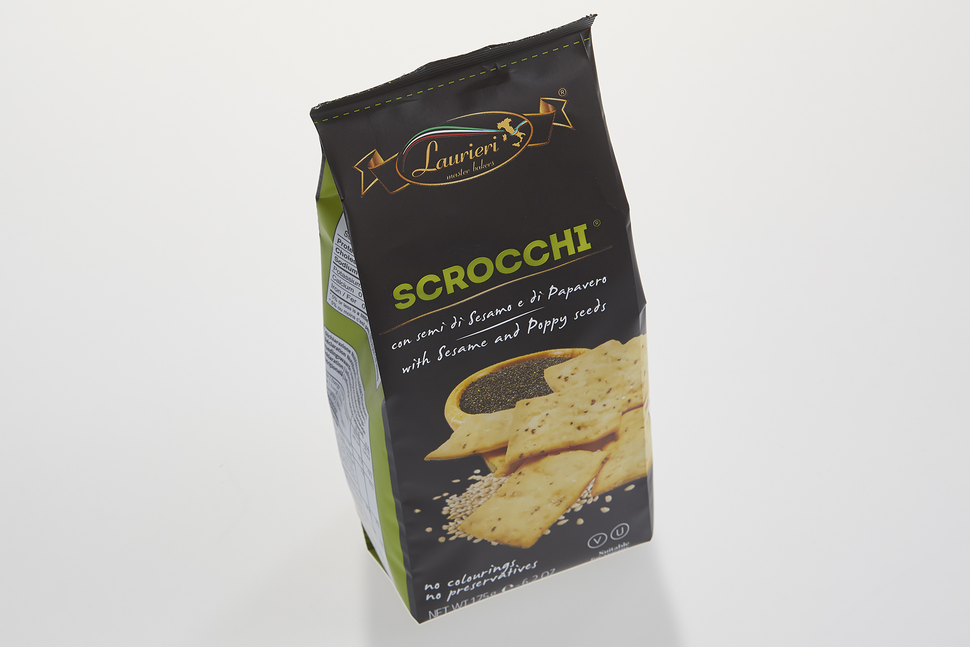 Scrocchi con Sesamo Chips og brushetta Lowin