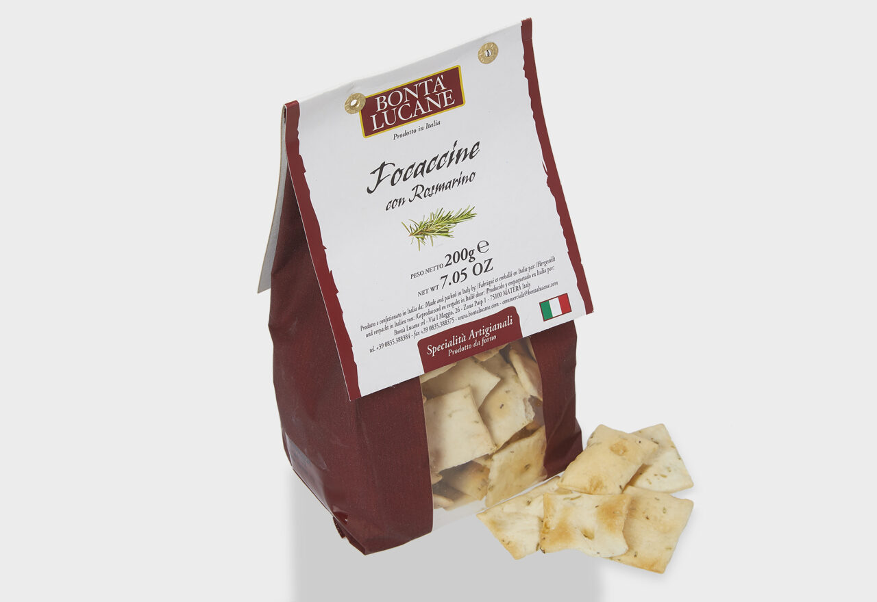 Foccacina rosmarino Chips og brushetta Lowin