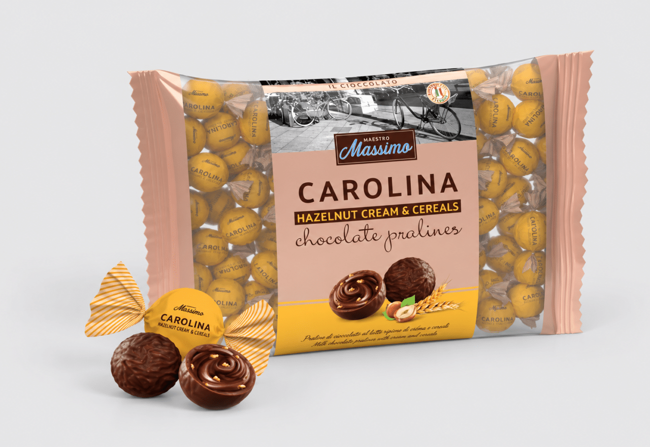 Carolina Praliner m/ hasselnøddecreme & knas (Bulk) Chokolade Lowin