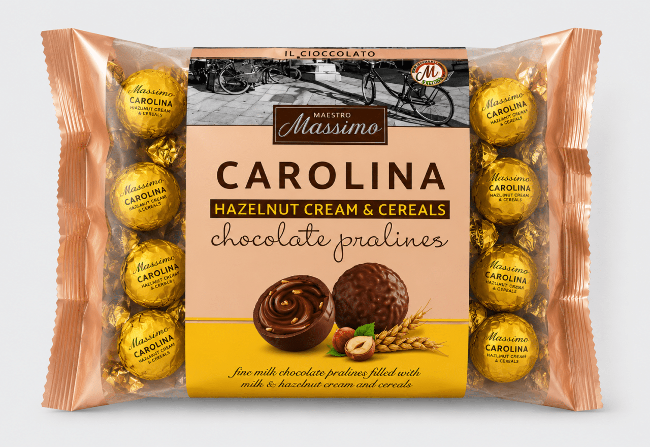 Carolina Praliner m/ hasselnøddecreme & knas (Bulk) Chokolade Lowin