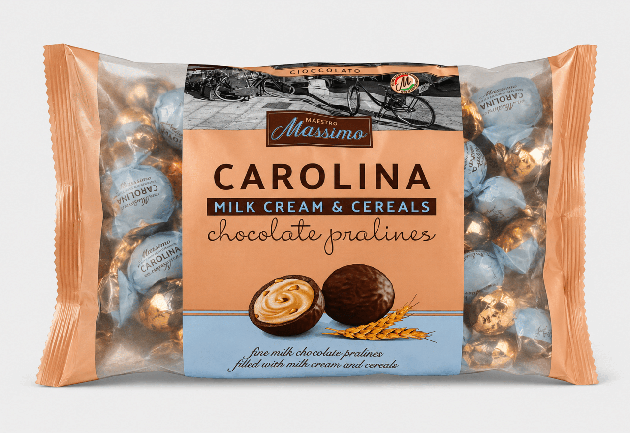 Carolina Praliner m/ hvid chokoladecreme & knas (Bulk) Chokolade Lowin