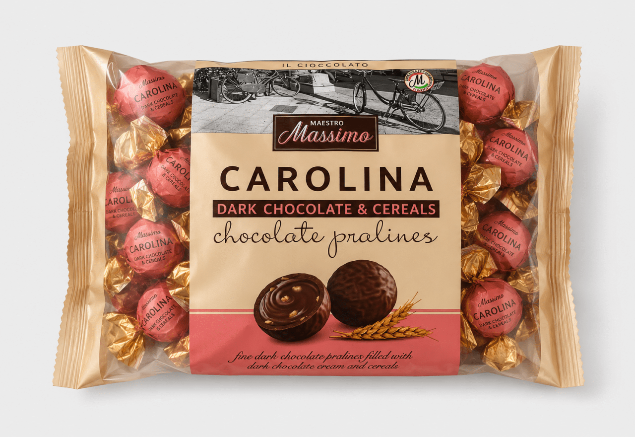 Carolina Praliner m/ mørk chokolade & knas (Bulk) Chokolade Lowin