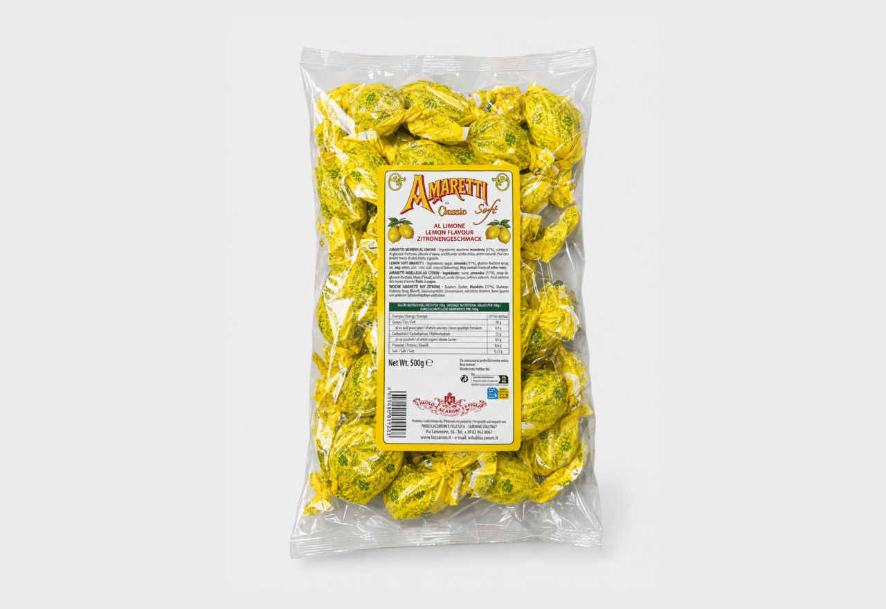 Amaretto Limone Soft – Refill Bag 900 g Kager og cookies Lowin